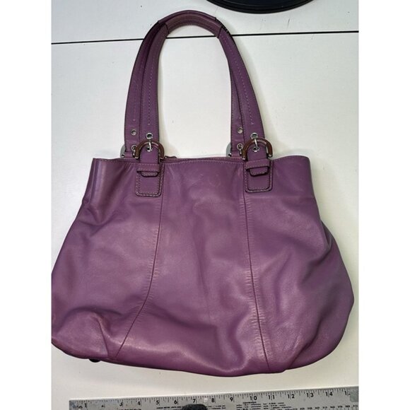 Coach Soho North South Purple Leather Satchel #F17216 - Picture 7 of 12